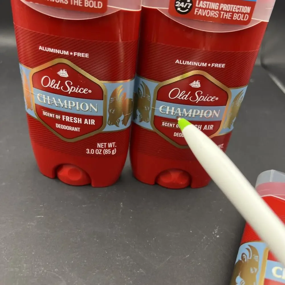 Old Spice Men's Deodorant Champion 3oz 4 Pack Discontinued Scent Aluminum Free